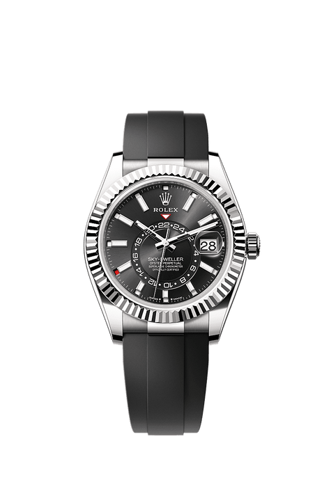 Rolex White Gold Sky-Dweller - 42mm - Bright black