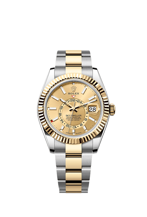 Rolex Two-Tone (YG/SS) Sky-Dweller - 42mm - Champagne-colour - Oyster