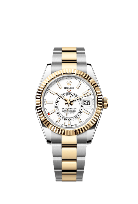 Rolex Two-Tone (YG/SS) Sky-Dweller - 42mm - Intense white - Oyster