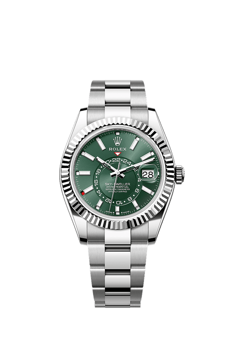 Rolex Stainless Steel Sky-Dweller - 42mm - Mint green - Oyster