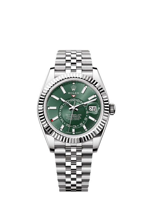 Rolex Stainless Steel Sky-Dweller - 42mm - Mint green - Jubilee