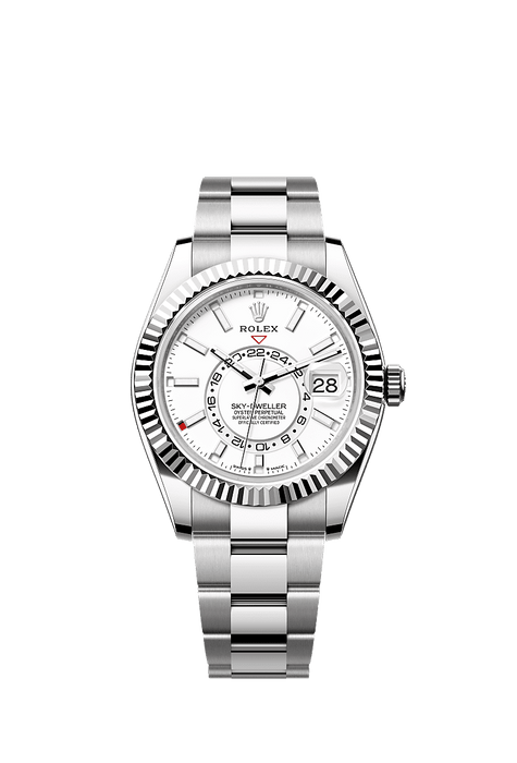 Rolex Stainless Steel Sky-Dweller - 42mm - Intense white - Oyster