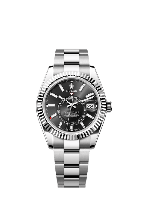 Rolex Stainless Steel Sky-Dweller - 42mm - Bright black - Oyster