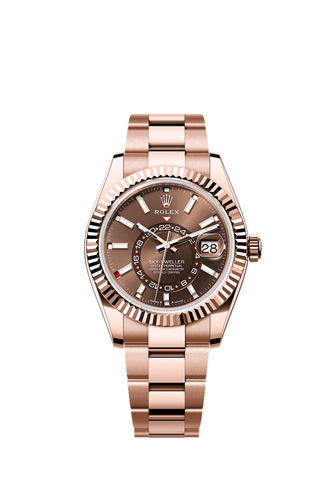 Rolex Rose Gold Sky-Dweller - 42mm - Chocolate - Oyster