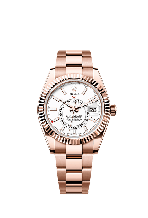 Rolex Rose Gold Sky-Dweller - 42mm - Intense white - Oyster