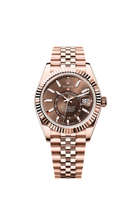 Rolex Rose Gold Sky-Dweller - 42mm - Chocolate - Jubilee