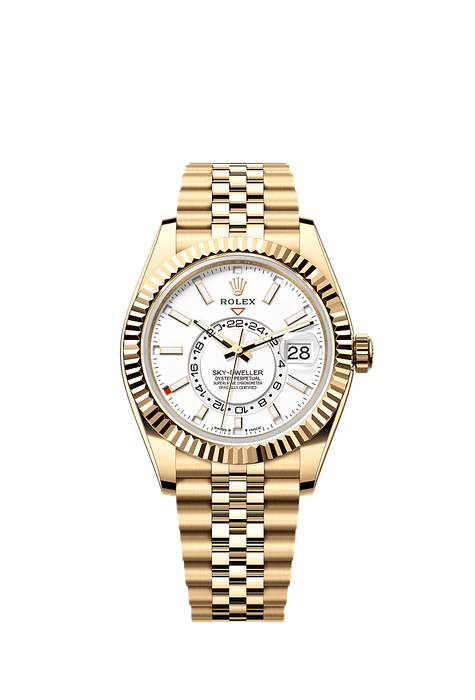 Rolex Yellow Gold Sky-Dweller - 42mm - Intense white - Jubilee