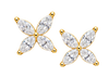 Marquise Floral Cluster Stud Earrings — yellow gold