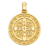 Medal of Saint Benedict Pendant — polished yellow gold on transparent background