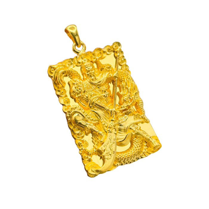 24K Yellow Gold Medium Guan Yu "God of War" Pendant