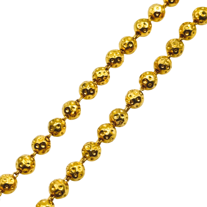 24K Yellow Gold 5.6MM Meteor Ball Chain