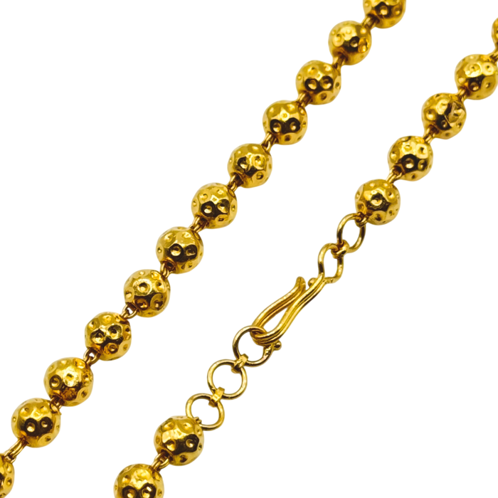 24K Yellow Gold 5.6MM Meteor Ball Chain