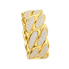 Miami Cuban Diamond Ring in yellow gold