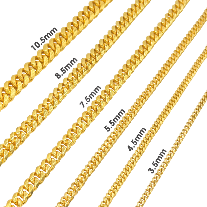 24K Yellow Gold 7MM Miami Cuban Link Chain