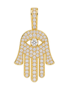 Mini Hamsa Diamond Pendant in yellow gold
