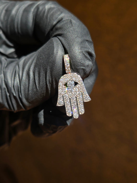 Mini Hamsa Diamond Pendant original detail photo 1