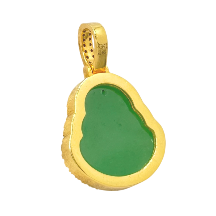Green Jade Buddha w/ Diamond Frame