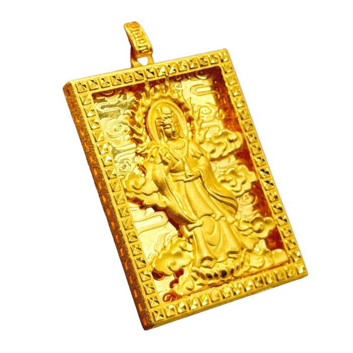 24K Yellow Gold Buddha Clouds Pendant