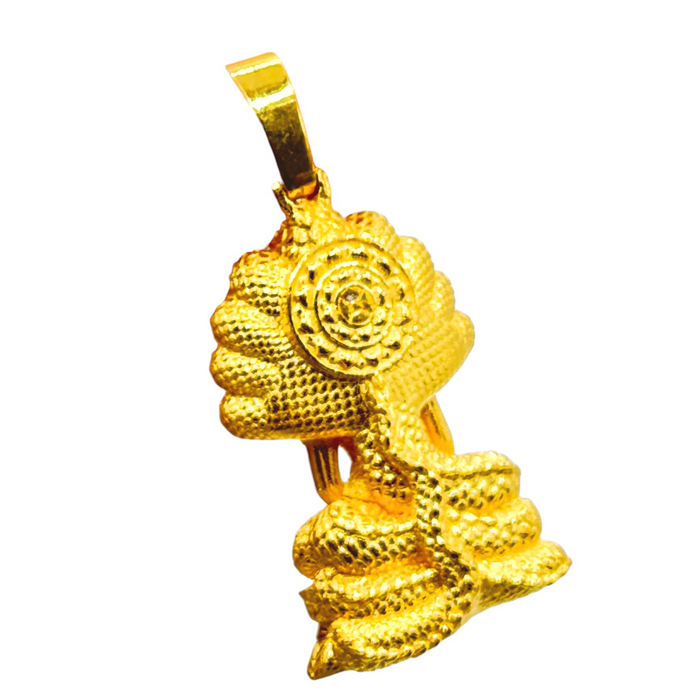 24K Yellow Gold Naga Buddha Pendant