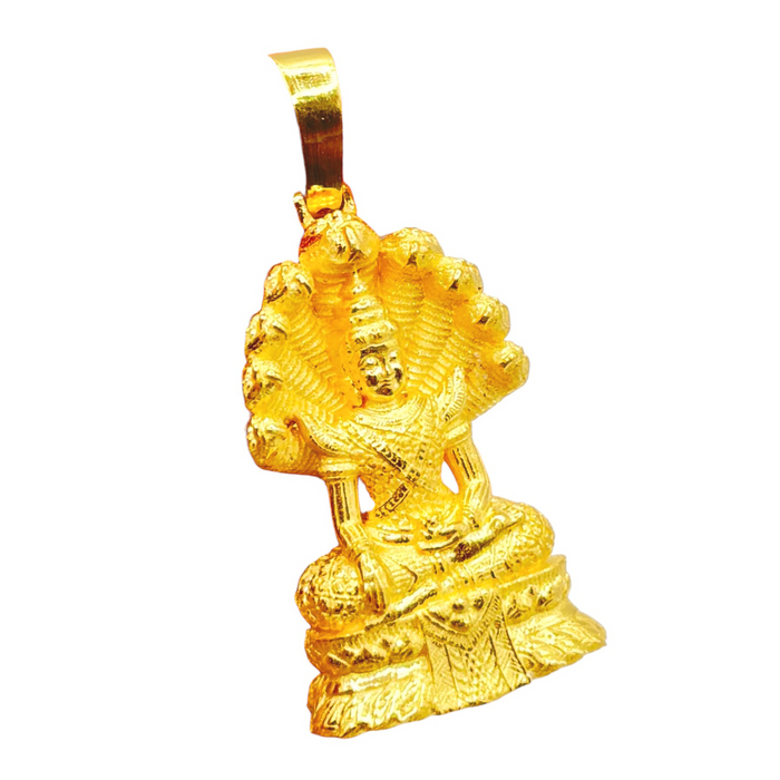 24K Yellow Gold Naga Buddha Pendant