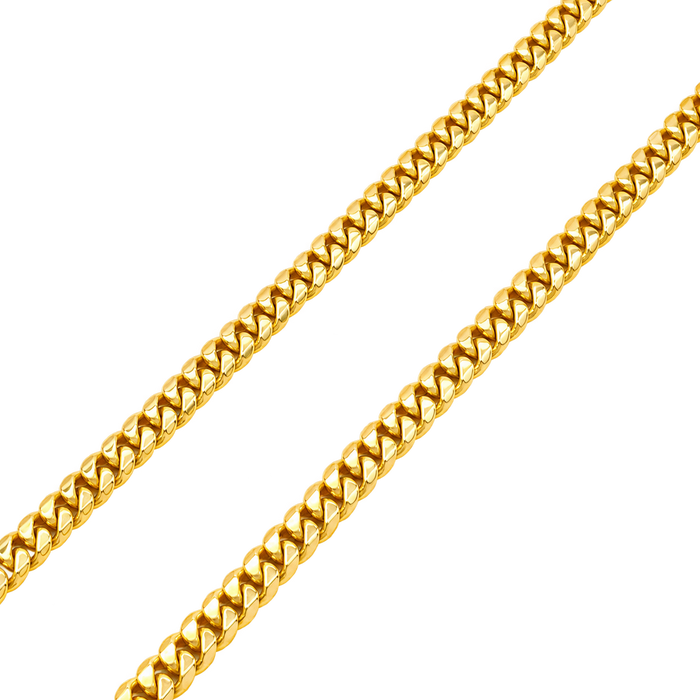 24K Yellow Gold 4MM Miami Cuban Link Chain studio product photo