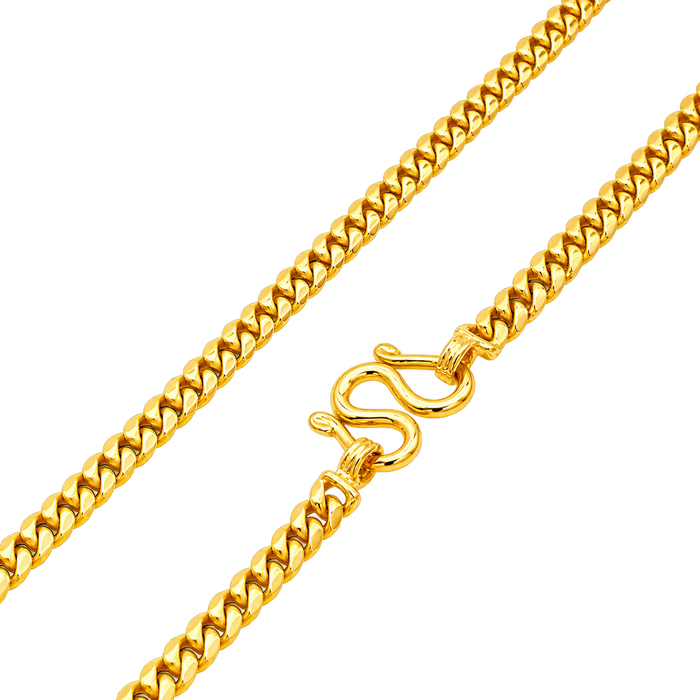 24K Yellow Gold 4MM Miami Cuban Link Chain studio product photo