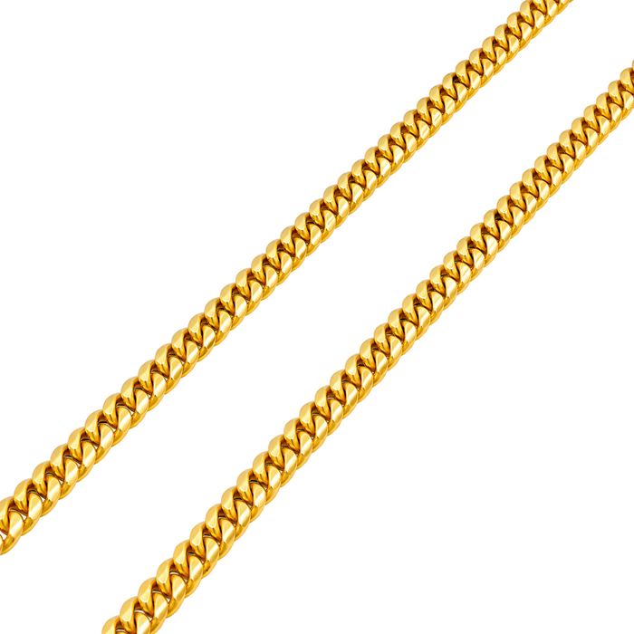 24K Yellow Gold 4.5MM Miami Cuban Link Chain studio product photo