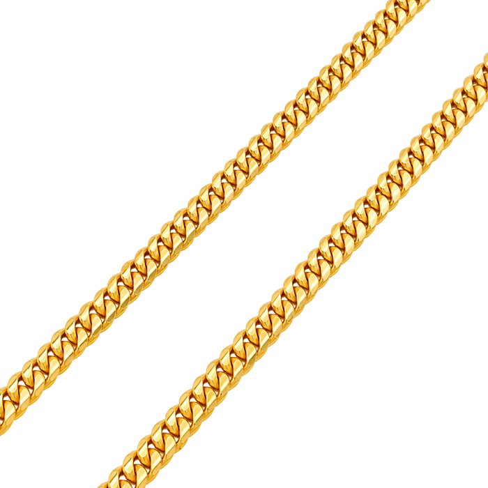 24K Yellow Gold 5MM Miami Cuban Link Chain studio product photo