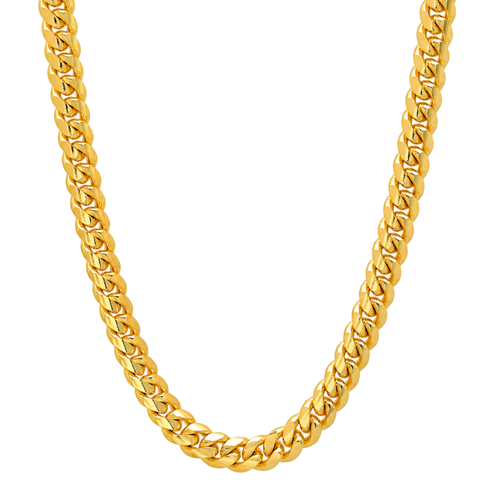 10MM Solid Miami Cuban Link Chain studio product photo