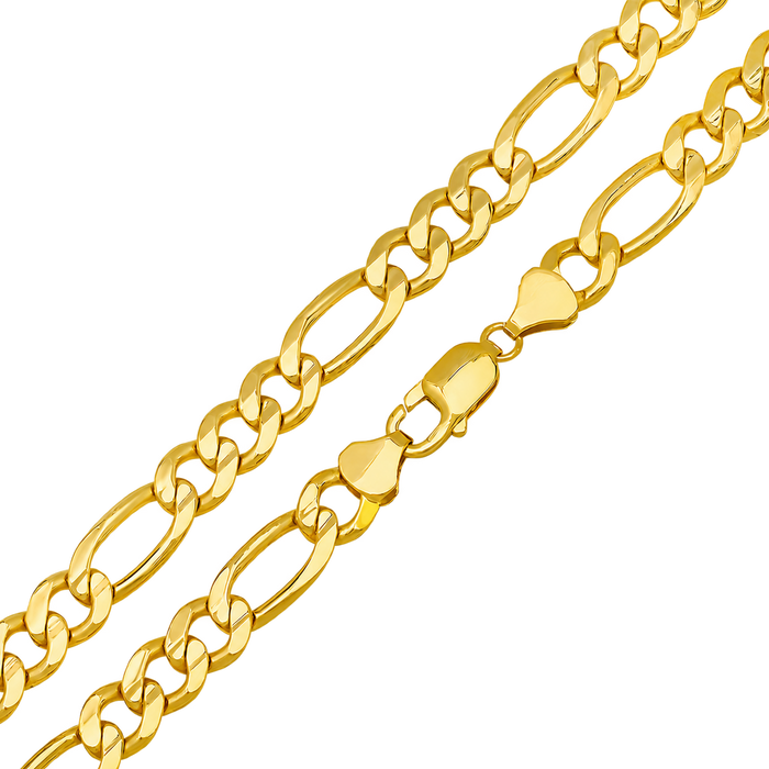 8MM Solid Plain Figaro Chain studio product photo