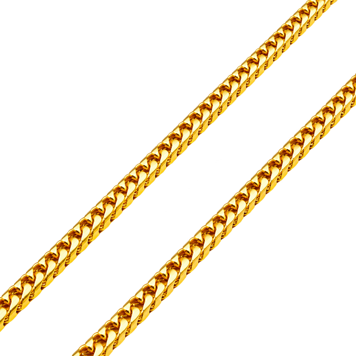 24K Yellow Gold 4.2MM Franco Chain studio product photo
