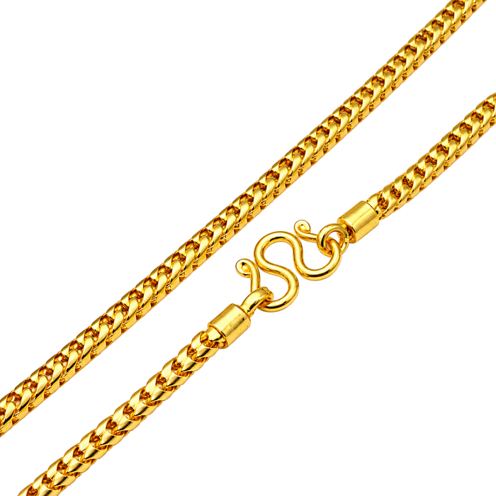24K Yellow Gold 4.2MM Franco Chain studio product photo