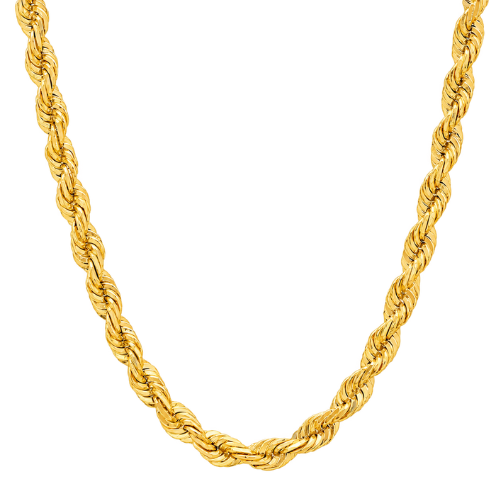 7MM Solid Diamond-Cut Rope Chain studio product photo