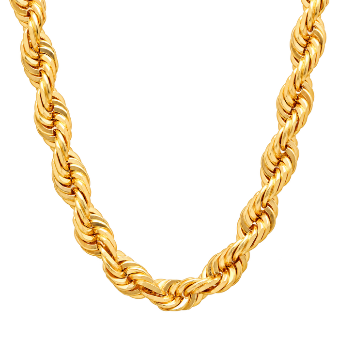 12MM Solid Diamond-Cut Rope Chain studio product photo