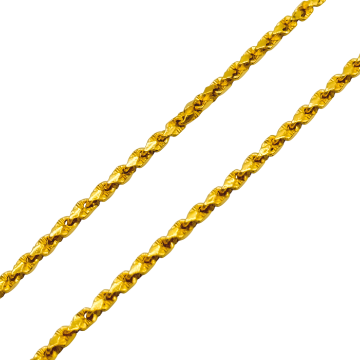 24K Yellow Gold 3MM Nugget Chain