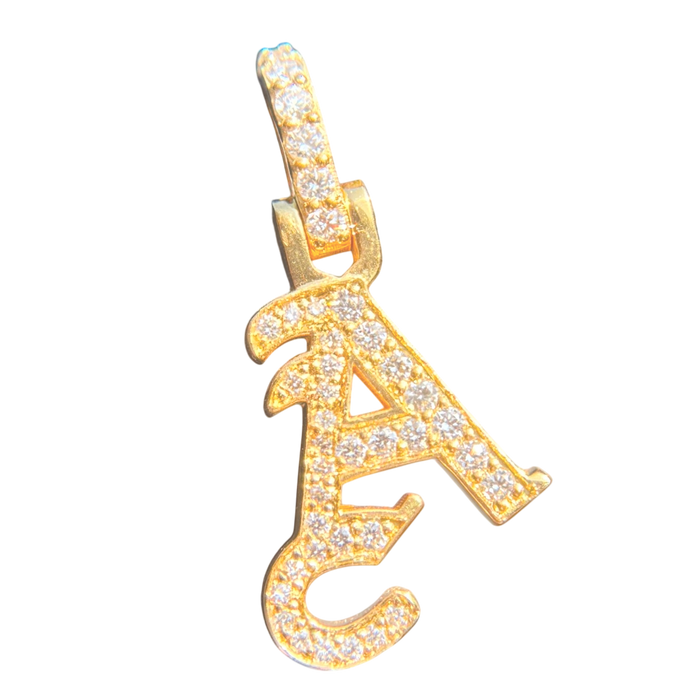 Old English Letter "A" Diamond Pendant