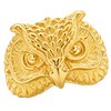 Owl Ring — polished yellow gold studio view