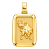 Ox Rectangular Pendant — polished yellow gold on transparent background