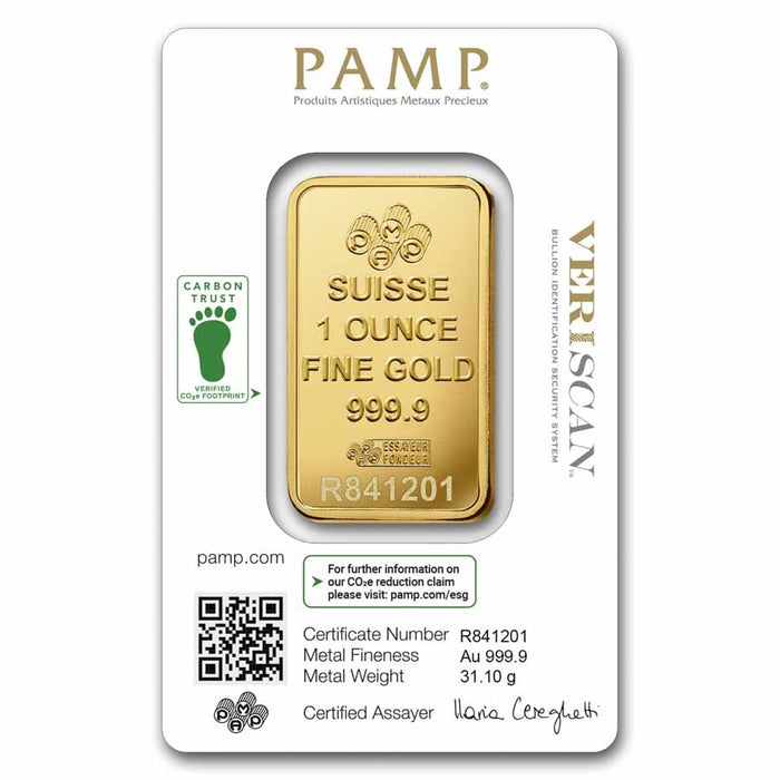 1 Oz Gold Bar - Pamp Lady Fortuna
