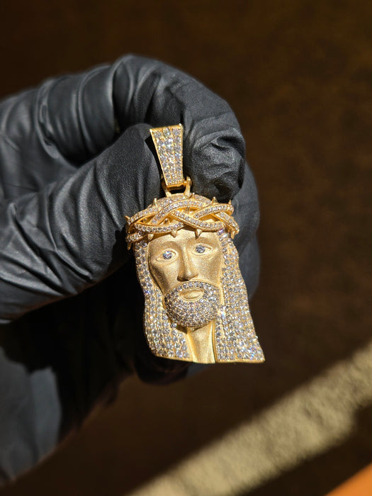 Partially Iced Diamond Jesus V2 Pendant — original photo 1