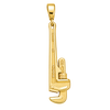 Pipe Wrench Pendant — polished yellow gold on transparent background