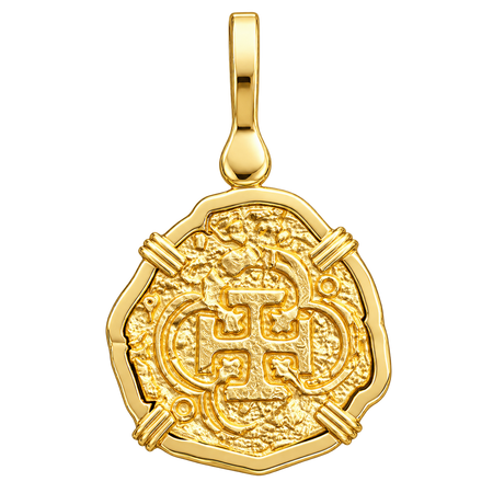 Pirate's Gold Pendant — polished yellow gold on transparent background