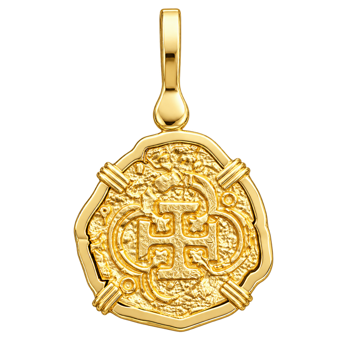 Pirate's Gold Pendant — polished yellow gold on transparent background