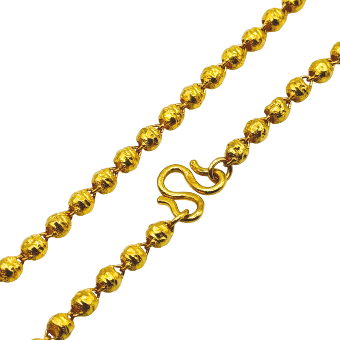 24K Yellow Gold 5MM Porcelain Ball Chain