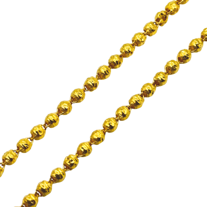 24K Yellow Gold 5MM Porcelain Ball Chain