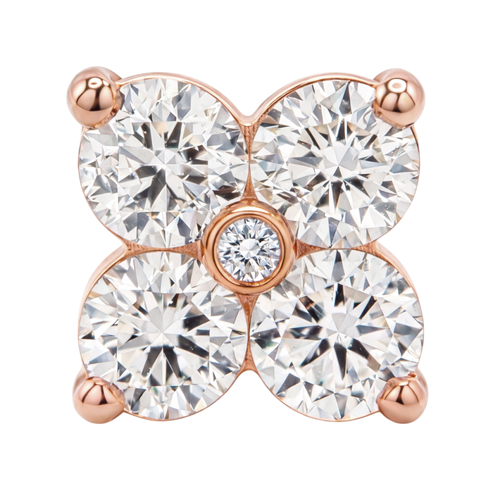 4MM Diamond Clover Pendant