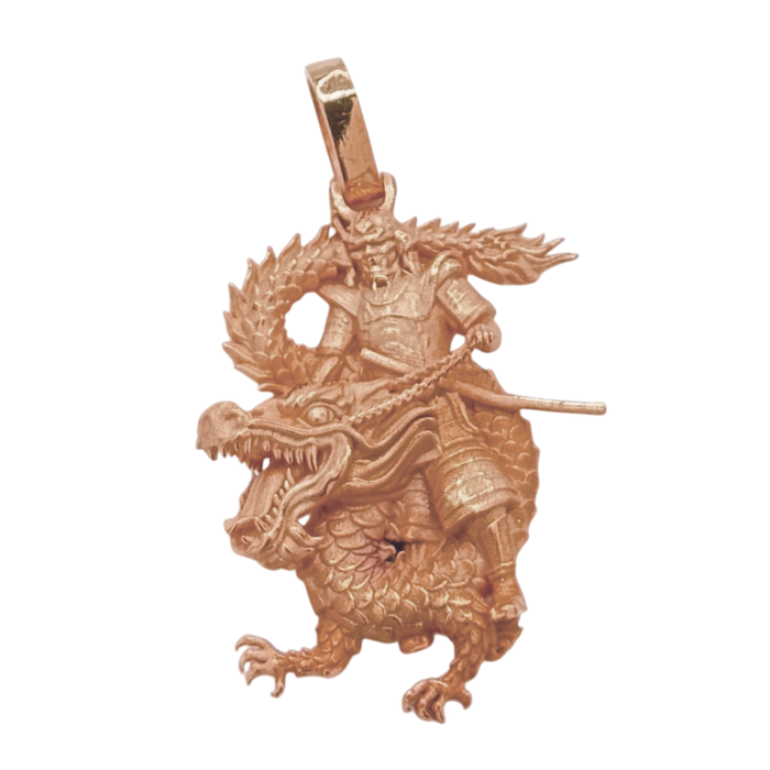 Samurai Riding Dragon Pendant