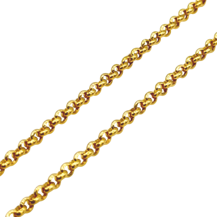 24K Yellow Gold 3MM Rolo Chain