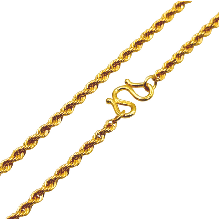 24K Yellow Gold 2.5MM Rope Chain