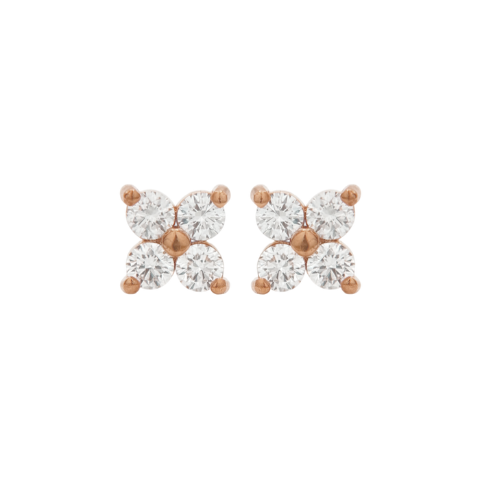 Diamond Flower Earrings
